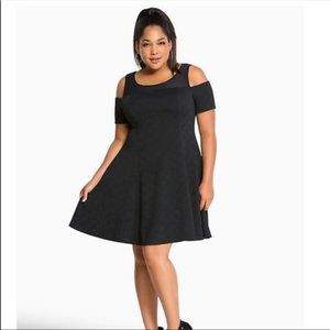 Torrid black skater mesh shoulder dress